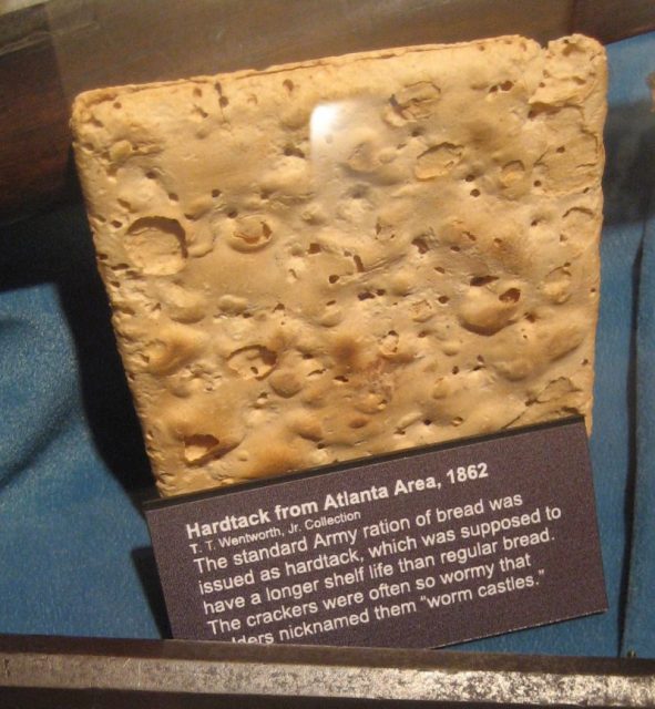 Preserved hardtack from U.S. Civil War. Photo: Infrogmation/ CC BY-SA 3.0