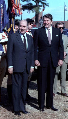 Mitterrand with U.S. President Ronald Reagan, 1981