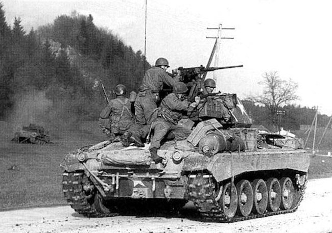 M24 Chaffee moves on the outskirts of Salzburg, May 1945