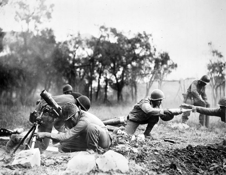 Soldiers of the 92nd Infantry Division in combat 1944