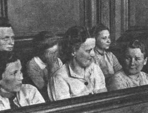Female guards of the Stutthof Concentration Camp at a Gdańsk war trial held before the Special Law Court between 25th April and 31st May of 1946, Poland