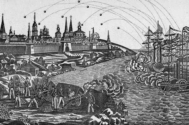 Bombardment of the Solovetsky Monastery in the White Sea by the Royal Navy