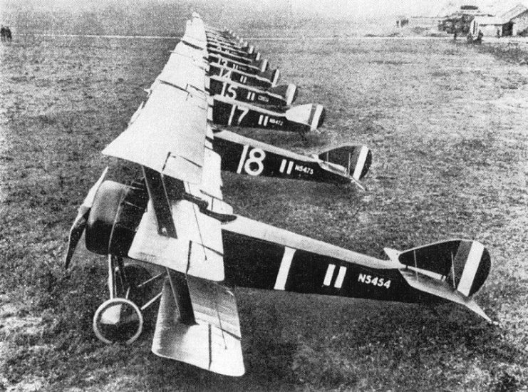 Triplanes of No. 1 Naval Squadron at Bailleul, France.