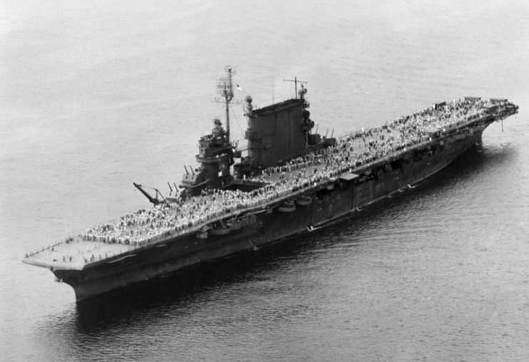 A total of 29,204 servicemen returned aboard USS Saratoga, more than on any other individual ship.