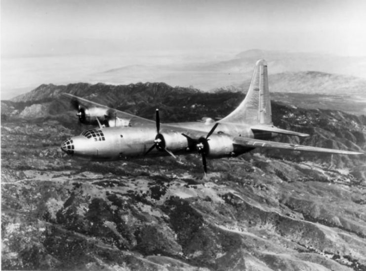 B-32 Dominator: 3rd prototype XB-32 41-18336 in flight.