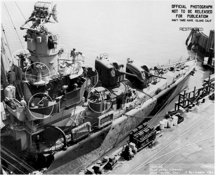 USS Meade (DD 602) at Mare Island on 7 Sep 1944.