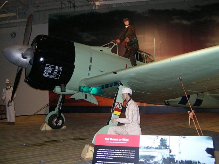 A6M2 Zero on exhibit at Pacific Aviation Museum, Pearl Harbor. Photo by Lepeu1999 CC BY 3.0