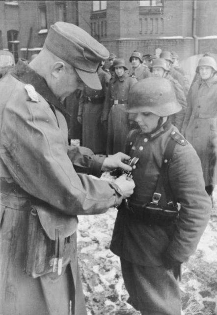 16-year-old Willi Hübner being awarded the Iron Cross in March 1945.Photo: Bundesarchiv, Bild 183-G0627-500-001 CC-BY-SA 3.0