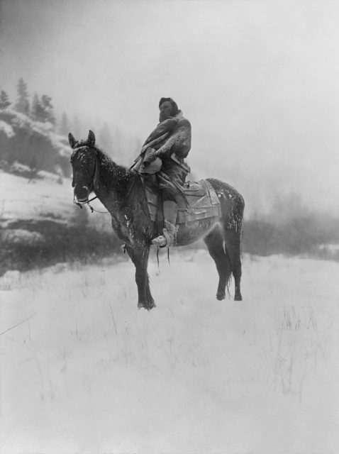 A scout on a horse, 1908, by Edward S. Curtis.
