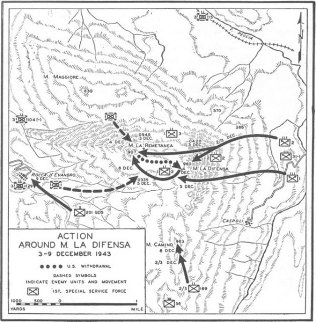 Action around Monte La Difensa 3-9 December 1943.