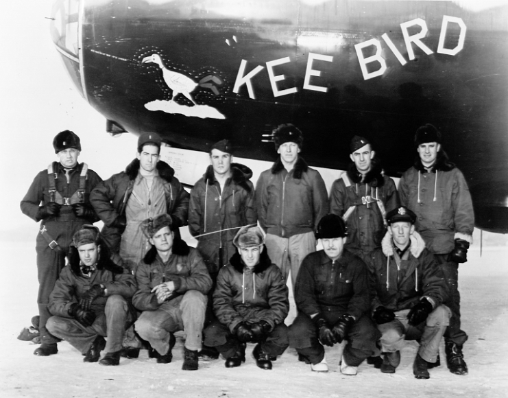 Photo of the crew of the B-29 “Kee Bird”; crashed in Greenland in February 1947.