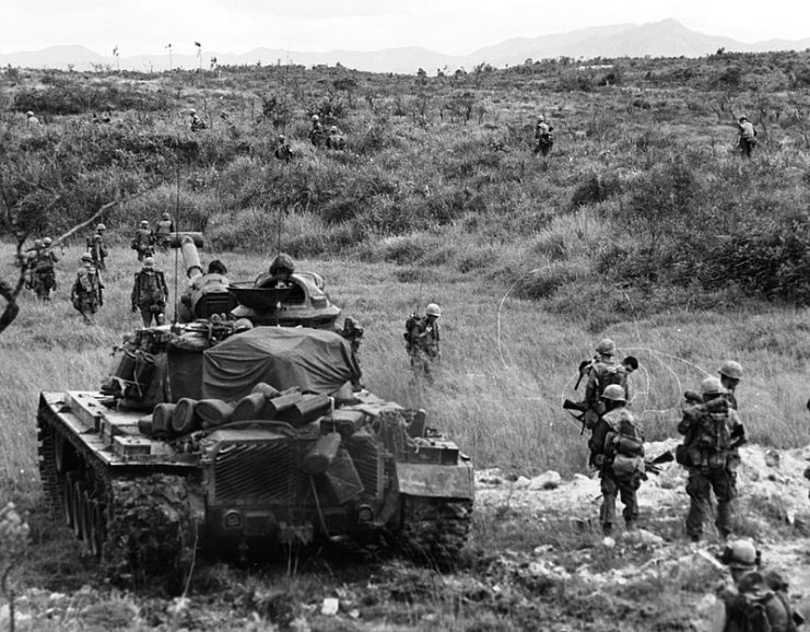 Company B 1 4 Marines and 3rd Tank Battalion M48s in Operation Hickory II