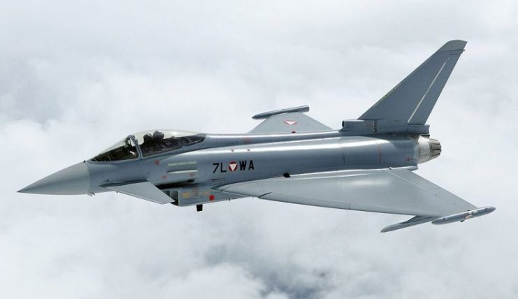 The first Eurofighter Typhoon to be delivered to the Austrian Air Force – at Hinterstoisser Air Base in Zeltweg, Austria on 12 July 2007. Photo: Bundesheer (BMLVS) / Markus Zinner CC BY-SA 3.0