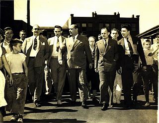 Kuhn appearing on the street after leaving a courthouse in Webster, Massachusetts 1939