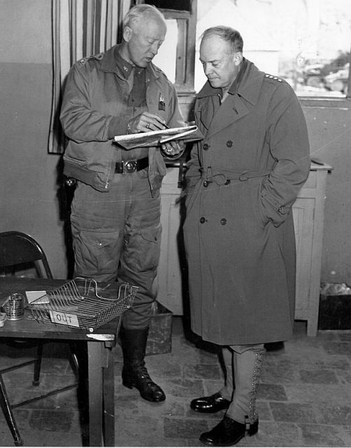Generals Patton and Eisenhower confer in Tunisia, March 1943