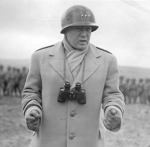 George Patton making a speech for US troops. Armagh, Northern Ireland, United Kingdom, spring 1944
