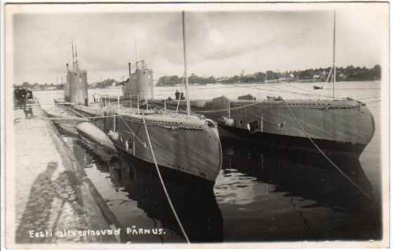 Estonian submarines Kalev and Lembit during the interwar period.