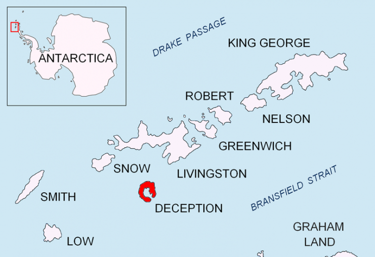 Location of Deception Island in the South Shetland Islands.Photo: Apcbg CC BY-SA 3.0