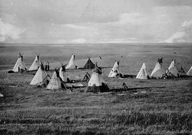 Nēhiyaw camp near Vermilion, Alberta, in 1871