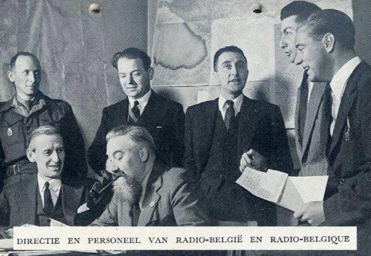 Victor de Laveleye seated left, London 1944