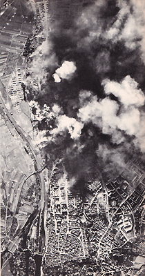United States Army Air Forces strategic bombing raid on the ball bearing works at Schweinfurt, Germany.