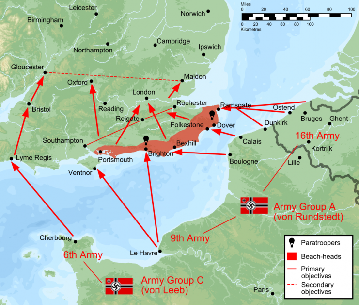 Operation Sea Lion. The original German plan.