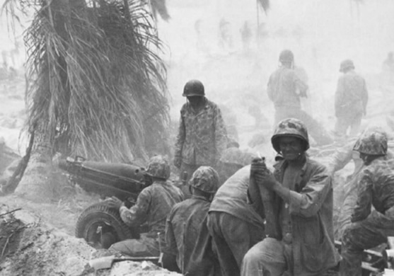 Marines in action on Tarawa.