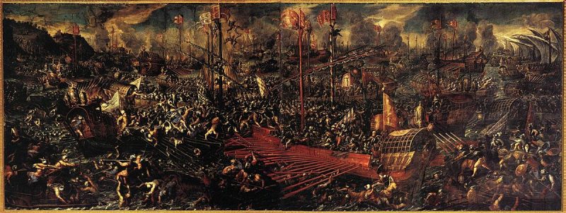 The Battle of Lepanto by Andrea Vicentino, c.1600.