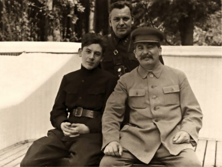 Stalin with Vasily , his son from his second marriage