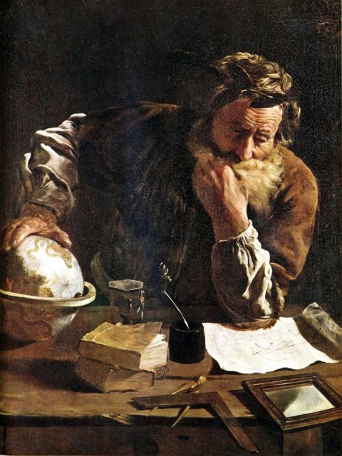Archimedes Thoughtful by Domenico Fetti (1620)