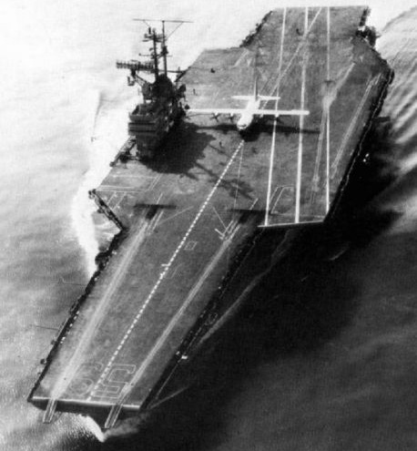 Hercules performing takeoffs and landings aboard the aircraft carrier Forrestal in 1963. The aircraft is now displayed at the National Museum of Naval Aviation.