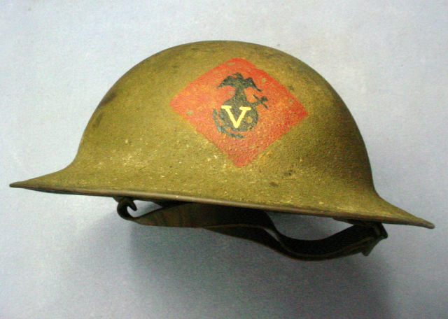 M1917 helmet worn by members of the 13th Marine Regiment (United States).