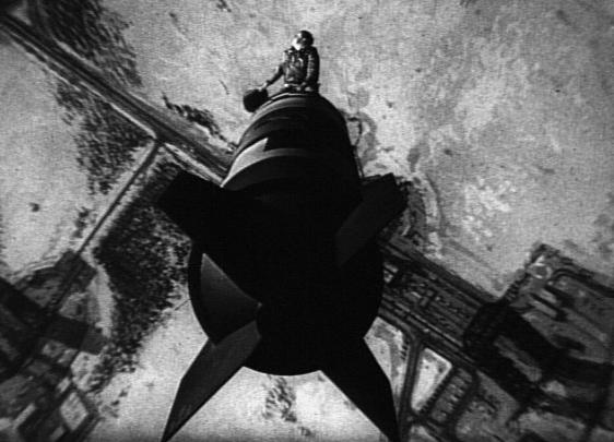 Major T. J. “King” Kong (Slim Pickins) riding the bomb in Stanley Kubrick’s 1964 film, Dr. Strangelove.