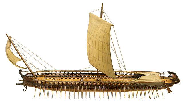 Model of a Greek trireme. Unknown / CC BY-SA 3.0