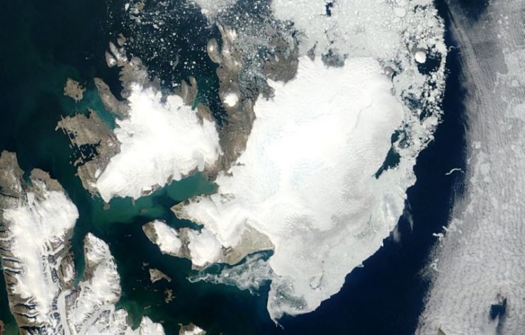 Terra MODIS satellite image of Nordaustlandet, Svalbard