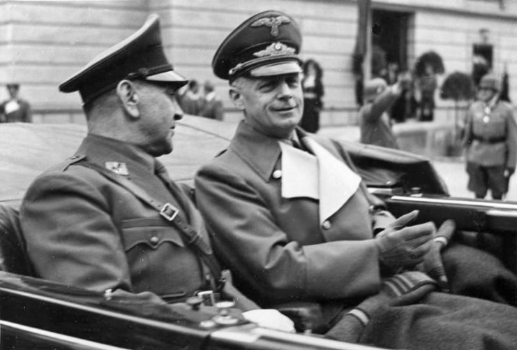 Ante Pavelić (left) and German Foreign Minister Joachim von Ribbentrop in June 1941. Bundesarchiv, Bild 183-2008-0612-500 / CC BY-SA 3.0