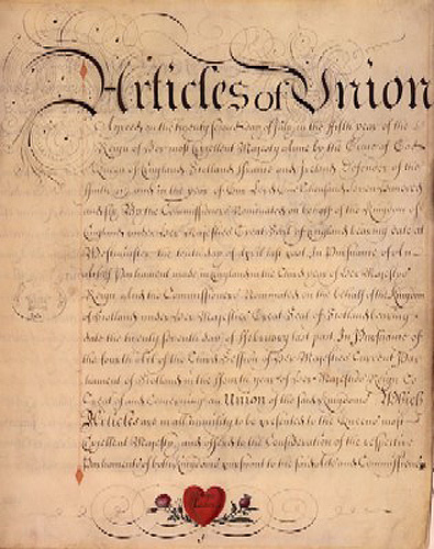 “Articles of Union otherwise known as Treaty of Union”, 1707