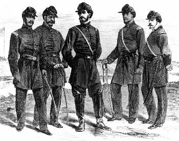 Officers of Company C of the 1st Louisiana Native Guard at Fort Macomb, Louisiana