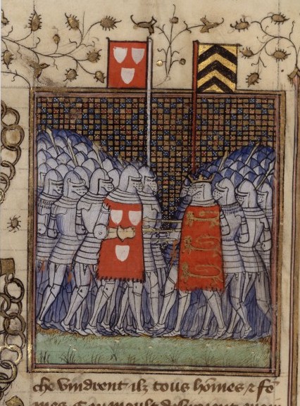 Geoffroi de Charny (left) confronting Edward III