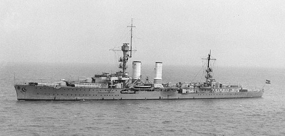 Emden, the first major warship built after World War I.The German light cruiser Emden heading up the Yangtse River, en route to Nanking, China, 1931.
