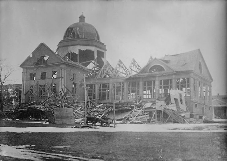 Explosion aftermath- Halifax’s Exhibition Building. The final body from the explosion was found here in 1919.