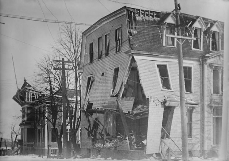 Explosion aftermath: St. Joseph’s Convent, located on the southeast corner of Göttingen and Kaye streets