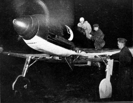 The fictitious He 113 (in reality an He 100 D-1) in a spurious night fighter unit