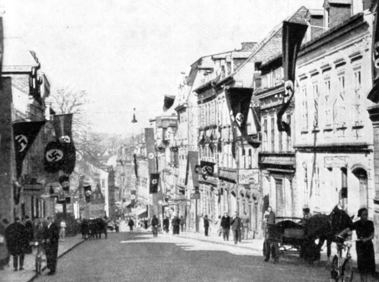 Main street in Aš (Czechoslovakia), where SdP’s leadership met on 13 Sep 1938 before fleeing to Germany