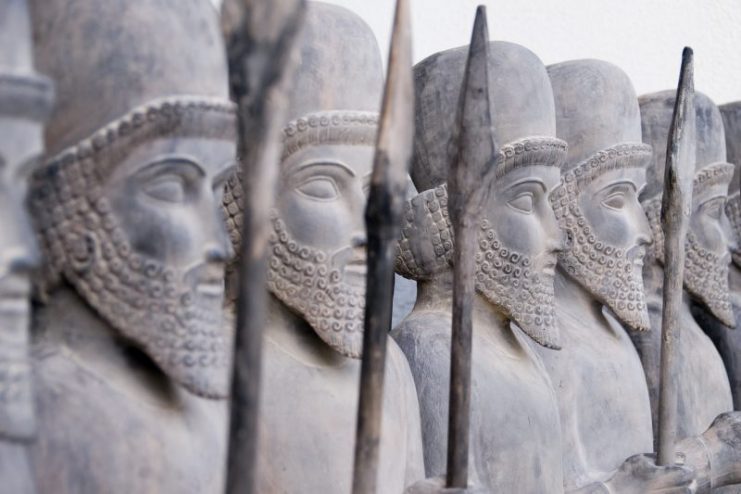 Persian warriors in line