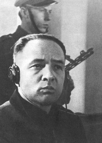 Rudolf Höss, commandant of German concentration and death camps of Auschwitz, during his trial in Warsaw (Poland).