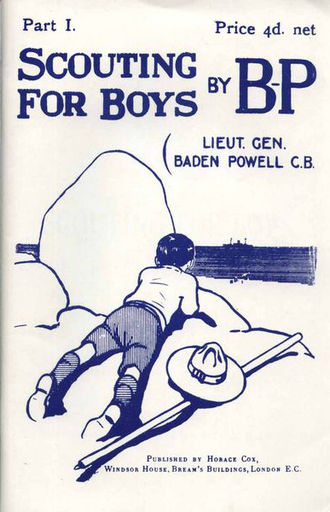 Cover of first part of Scouting For Boys, January 1908