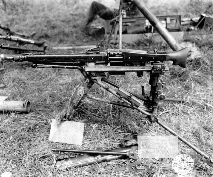 The MG 42 mounted on the Lafette 42 tripod