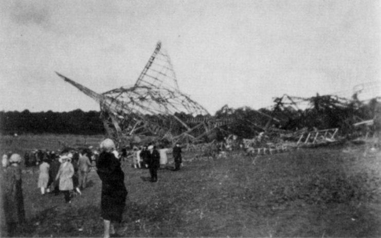 The wreckage of R101