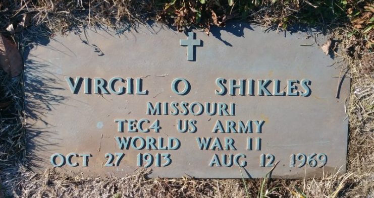 Shikles survived the war and later moved to Kansas City, Kansas, with his wife. He passed away from complications related to Parkinson’s disease in 1969 and is buried in Enloe Cemetery near Russellville. Courtesy of Jeremy P. Amick